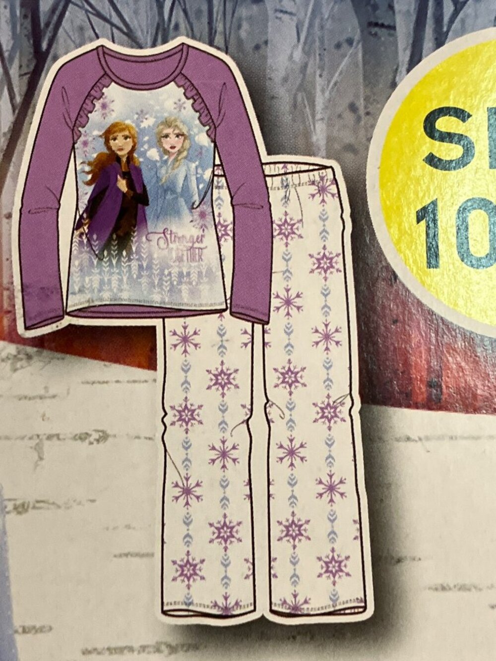 Disney Frozen ll Girls Pajama PJ Set Elsa and Anna Stronger Together size 10/12